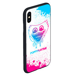 Чехол iPhone XS Max матовый Poppy Playtime neon gradient style, цвет: 3D-черный — фото 2