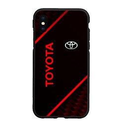 Чехол iPhone XS Max матовый Toyota Красная абстракция, цвет: 3D-черный