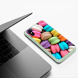 Чехол iPhone XS Max матовый Цветные Макаруны, цвет: 3D-салатовый — фото 2