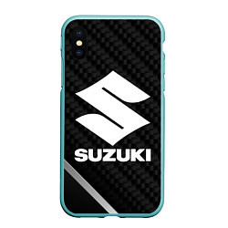 Чехол iPhone XS Max матовый Suzuki карбон, цвет: 3D-мятный