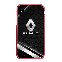 Чехол iPhone XS Max матовый Renault абстракция, цвет: 3D-красный