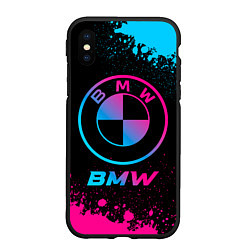 Чехол iPhone XS Max матовый BMW - neon gradient, цвет: 3D-черный