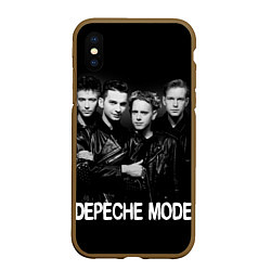 Чехол iPhone XS Max матовый Depeche Mode - black & white portrait, цвет: 3D-коричневый