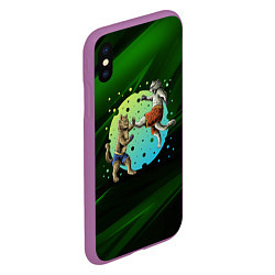 Чехол iPhone XS Max матовый Кошачий бой - карате, цвет: 3D-фиолетовый — фото 2