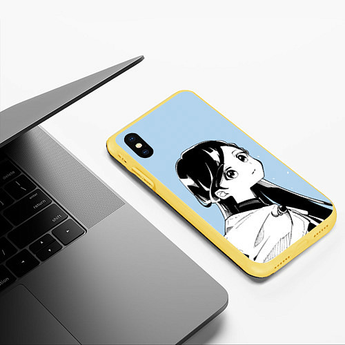 Чехол iPhone XS Max матовый Майн арт - Власть книжного червя / 3D-Желтый – фото 3