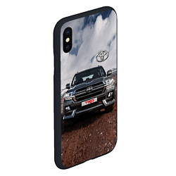 Чехол iPhone XS Max матовый Toyota Land Cruiser in the mountains, цвет: 3D-черный — фото 2