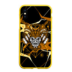 Чехол iPhone XS Max матовый Золотая маска демона, цвет: 3D-желтый