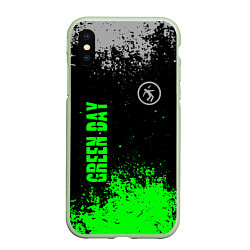 Чехол iPhone XS Max матовый Green day - hits, цвет: 3D-салатовый