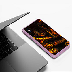 Чехол iPhone XS Max матовый Берсерк Гатс В Огне, цвет: 3D-сиреневый — фото 2