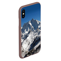 Чехол iPhone XS Max матовый Канченджанга, Гималаи, 8 586 м, цвет: 3D-коричневый — фото 2