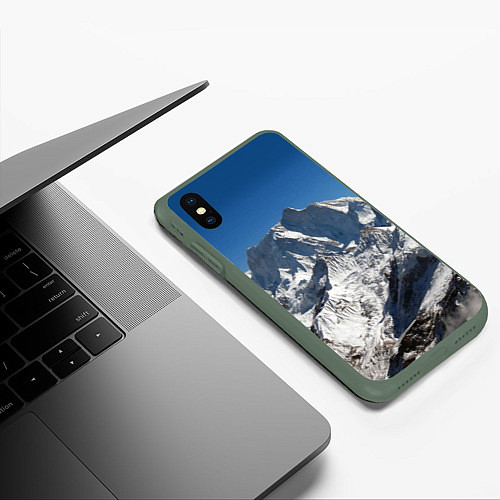 Чехол iPhone XS Max матовый Канченджанга, Гималаи, 8 586 м / 3D-Темно-зеленый – фото 3