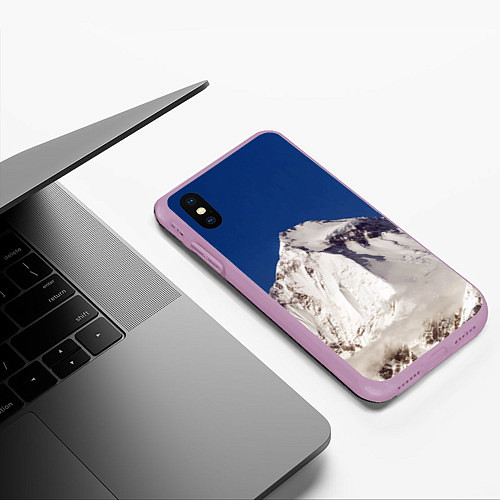 Чехол iPhone XS Max матовый Дхаулагири - белая гора, Гималаи, 8167 м / 3D-Сиреневый – фото 3