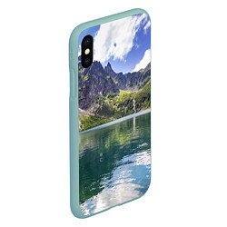 Чехол iPhone XS Max матовый Прозрачное горное озеро, цвет: 3D-мятный — фото 2