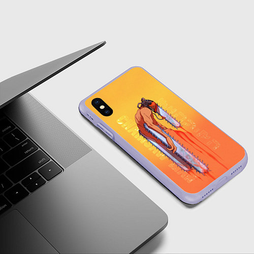 Чехол iPhone XS Max матовый Уставший Дэндзи / 3D-Светло-сиреневый – фото 3