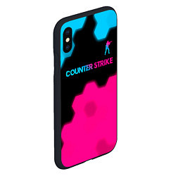 Чехол iPhone XS Max матовый Counter Strike - neon gradient: символ сверху, цвет: 3D-черный — фото 2