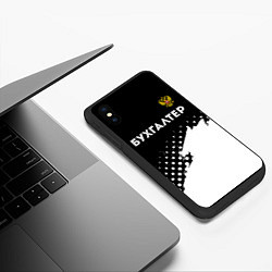Чехол iPhone XS Max матовый Бухгалтер из России и герб Российской Федерации: с, цвет: 3D-черный — фото 2