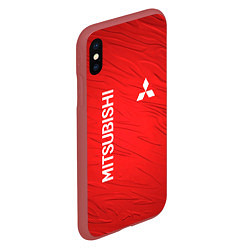 Чехол iPhone XS Max матовый Mitsubishi sport - абстракция, цвет: 3D-красный — фото 2