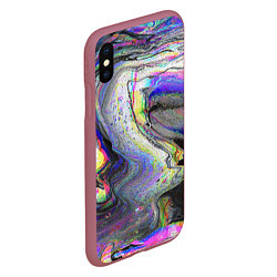 Чехол iPhone XS Max матовый Ликвид, цвет: 3D-малиновый — фото 2