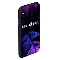 Чехол iPhone XS Max матовый Nine Inch Nails neon monstera, цвет: 3D-черный — фото 2