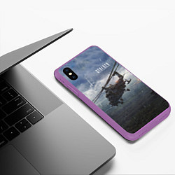 Чехол iPhone XS Max матовый STALKER Вертолёт Над Зоной, цвет: 3D-фиолетовый — фото 2