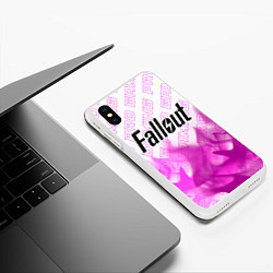 Чехол iPhone XS Max матовый Fallout pro gaming: символ сверху, цвет: 3D-белый — фото 2