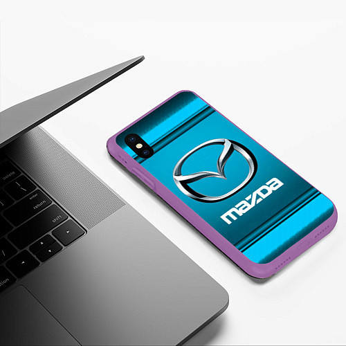 Чехол iPhone XS Max матовый Мазда - абстракция / 3D-Фиолетовый – фото 3