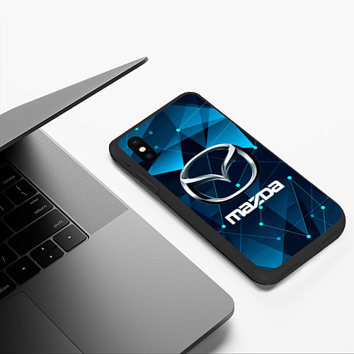 Чехол iPhone XS Max матовый Mazda - абстракция / 3D-Черный – фото 3