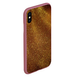 Чехол iPhone XS Max матовый Золотая пыль, цвет: 3D-малиновый — фото 2