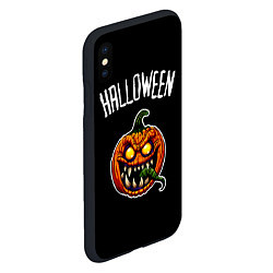 Чехол iPhone XS Max матовый Halloween - светильник Джека, цвет: 3D-черный — фото 2