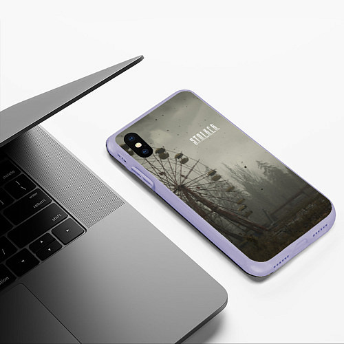 Чехол iPhone XS Max матовый STALKER Колесо Обозрения / 3D-Светло-сиреневый – фото 3