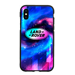 Чехол iPhone XS Max матовый Land Rover неоновый космос, цвет: 3D-черный