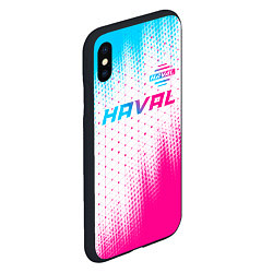 Чехол iPhone XS Max матовый Haval neon gradient style: символ сверху, цвет: 3D-черный — фото 2