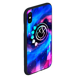 Чехол iPhone XS Max матовый Blink 182 неоновый космос, цвет: 3D-черный — фото 2