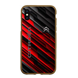 Чехол iPhone XS Max матовый Citroёn - sport, цвет: 3D-коричневый