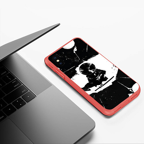 Чехол iPhone XS Max матовый Дзин в окружении / 3D-Красный – фото 3