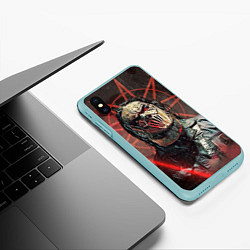 Чехол iPhone XS Max матовый Mick Thomson-Slipknot, цвет: 3D-мятный — фото 2