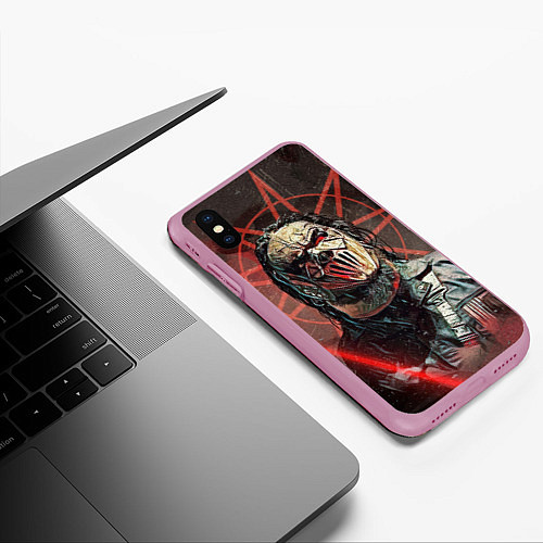 Чехол iPhone XS Max матовый Mick Thomson-Slipknot / 3D-Розовый – фото 3