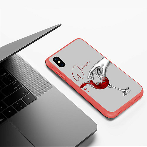 Чехол iPhone XS Max матовый Время винишка / 3D-Красный – фото 3