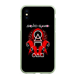 Чехол iPhone XS Max матовый Игра в кальмара - Squid Game, цвет: 3D-салатовый