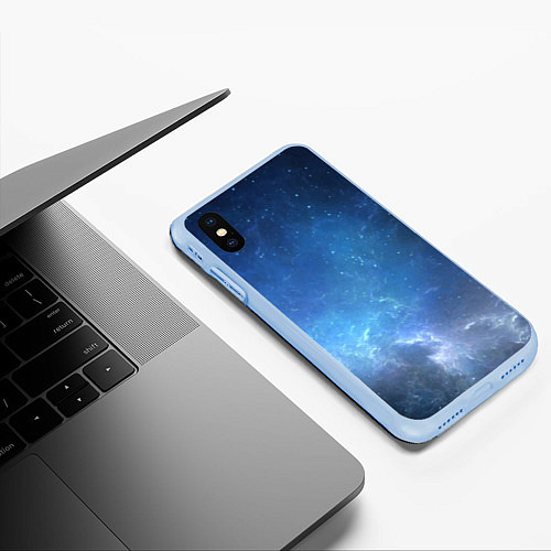 Чехол iPhone XS Max матовый Холодное космическое молчание / 3D-Голубой – фото 3