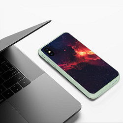 Чехол iPhone XS Max матовый Космическое пламя, цвет: 3D-салатовый — фото 2