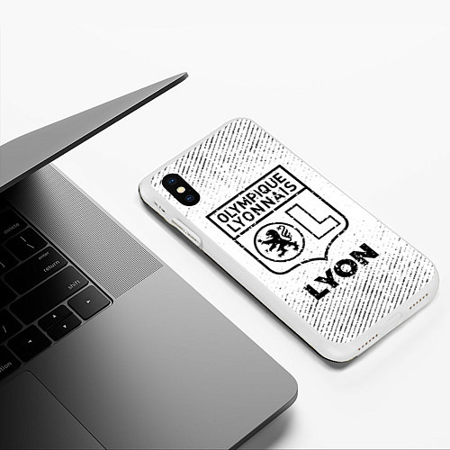 Чехол iPhone XS Max матовый Lyon с потертостями на светлом фоне / 3D-Белый – фото 3
