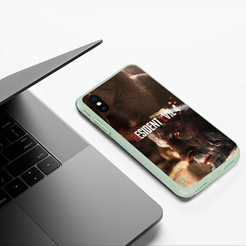Чехол iPhone XS Max матовый Biohazard RE:4 / 3D-Салатовый – фото 3