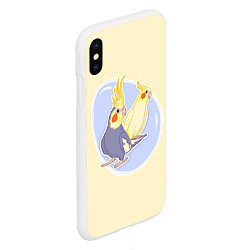 Чехол iPhone XS Max матовый Умные попугаи Корелла, цвет: 3D-белый — фото 2