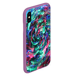 Чехол iPhone XS Max матовый Цветной круговорот, цвет: 3D-фиолетовый — фото 2