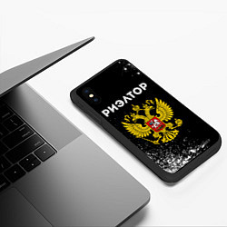 Чехол iPhone XS Max матовый Риэлтор из России и герб РФ, цвет: 3D-черный — фото 2