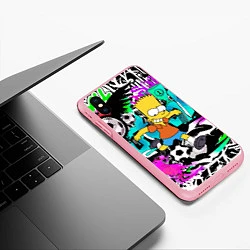 Чехол iPhone XS Max матовый Барт Симпсон - центр-форвард на фоне граффити, цвет: 3D-баблгам — фото 2