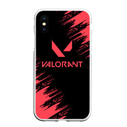 Чехол iPhone XS Max матовый Valorant - краска, цвет: 3D-белый