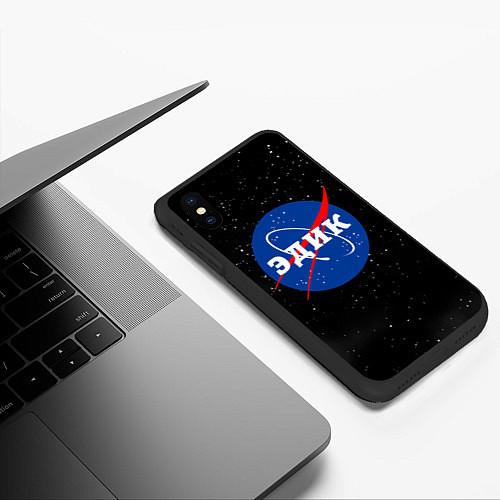 Чехол iPhone XS Max матовый Эдик Наса космос / 3D-Черный – фото 3