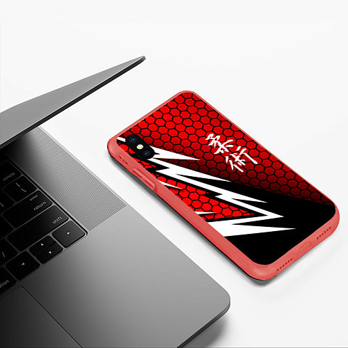 Чехол iPhone XS Max матовый Джиу - Джитсу : Красная броня / 3D-Красный – фото 3